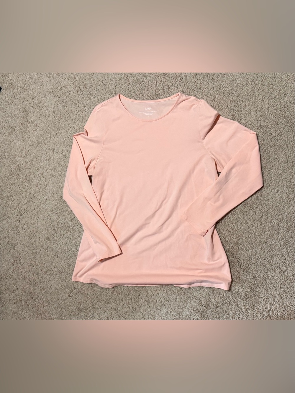 Everyday Long Sleeve Scoop Neck Tee - Light Pink